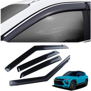 4 Pieces Tape-on Extra Durable Rain Guards Fit for 2021 2022 2023 Chevrolet Trailblazer,Window Deflectors,Window Visors (Smoke Black) 94823