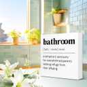 Parent Humor Wooden Box Sign Bathroom Definition, 5x5x1 INCH Sign, Rustic Finish Family Home Decor, Lighthearted Joke For Parent Retreat, Bathroom Sanctuary Decor