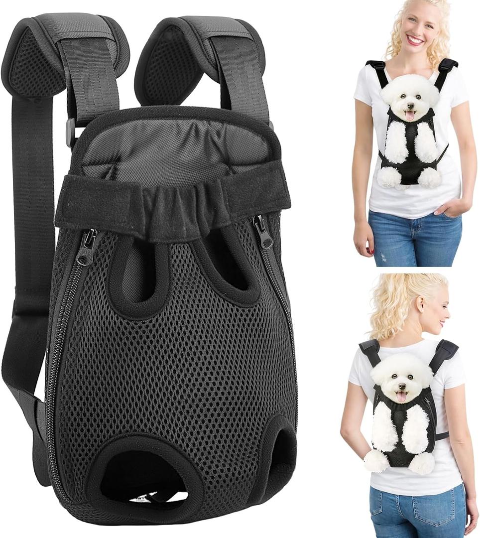 Mosago Dog Backpack Carrier with Thick Padded Bottom Support, Legs-Out Puppy Chest Carrier for Small Dogs 2.5–4 lbs, Adjustable Pet Front Carrier for Walking, Hiking, Camping, and Traveling