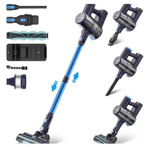 Claesydorn Cordless Vacuum Cleaner, Powerful 6-in-1 Lightweight Stick Vacuum Up to 45mins Runtime with Ultra-Large Capacity Battery, Rechargeable Handheld Vacuum for Hard Floor Pet Hair Home