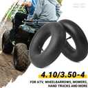 4.10/3.50-4 Heavy Duty Replacement Inner Tube with TR-87 Bent Valve Stem (2-Pack) - for Wheelbarrows, Mowers, Hand Trucks and More 3.50-4 Tire