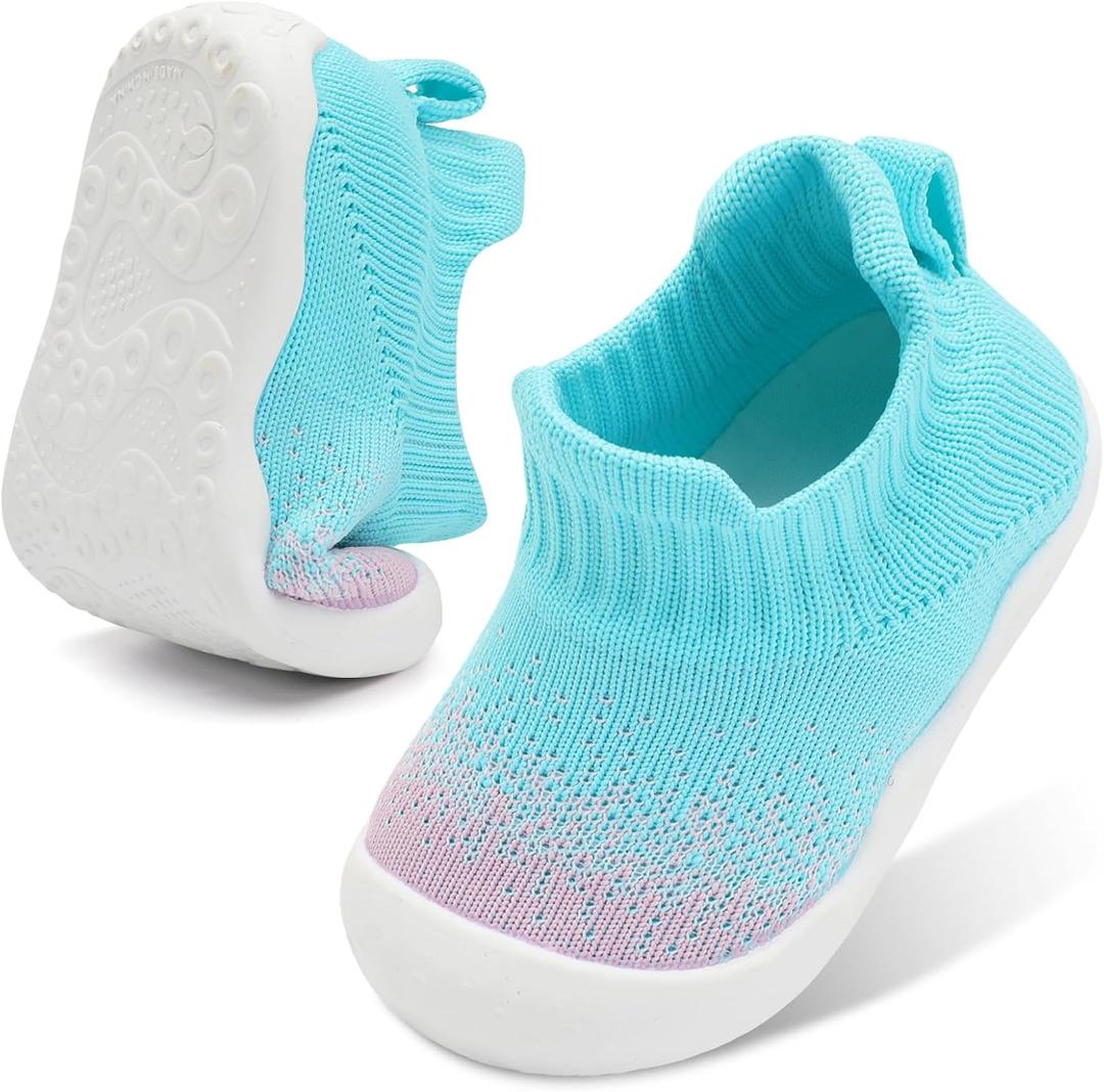 Centipede Demon Baby Shoes Baby Boys Girls Sock Shoes Breathable Infants Toddlers Slippers Indoor Outdoor First Walking Shoe Slip On Sneakers Non Slip Boots with Soft Rubber Soles 12-18 Months Infant ) Blue Pink