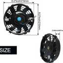 7" inch Universal Slim Fan Push Pull Electric Radiator Cooling 12V Mount Kit Black