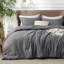 Bedsure King Size Comforter Set - Charcoal Grey Soft Bedding for All Seasons, Cationic Dyed Bed Set, 3 Pieces, 1 King Size Comforter (104"x90") and 2 Pillow Shams (20"x36"+2")