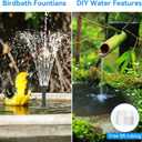 POPOSOAP 6.5W Solar Fountain Pump for Bird Bath Built-in 3000mAh Battery Backup, DIY Solar Water Fountain with Double-Layer Nozzles & Dry-Run Protection 5Ft Tubing for Ponds, Bird Bath, Water Features