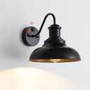 Motion Sensor Outdoor Lights,12inch Large Exterior Farmhouse Wall Mounted Lamp,E26 Barn Lights with Gooseneck,Vintage Matte Black Outside Sconce,Anti-Rust Waterproof Porch Light for House Garage