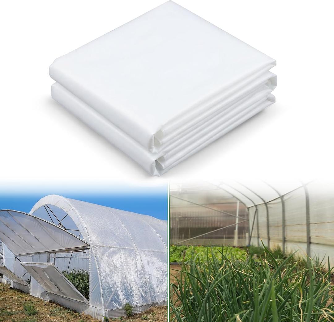 20 x 25 Ft 8 Mil Greenhouse Plastic Film Sheeting Cover UV Resistant Clear Polyethylene Film Green House Hoop Farm Plastic Cover for Gardening, Farming, Agriculture