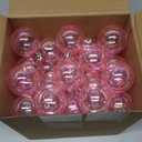 Syhood 48 Pcs 2 Inch Christmas Iridescent Ornaments Clear Ball DIY Bubble Pot Iridescent Balls Christmas Hanging Rainbow Ball for Xmas Tree Halloween Party Decor(Pink) (1.97 Inch)