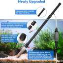 AQQA Gravel Vacuum for Aquarium Siphon - Adjustable Flow Fish Tank Cleaner with Handle, Manual Siphon Pump Water Changer Sand Rock Suction Cleaner, Upgraded Hard Hose with Threaded Connection (S)