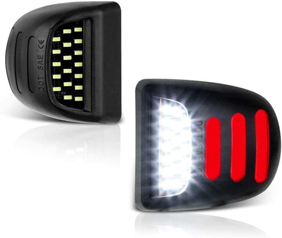 LED License Plate Lights Compatible with 1999-2014 Chevy Silverado 1500 2500HD 3500HD, Avalanche, Suburban, Tahoe, GMC Sierra, Yukon, Cadillac Escalade,48-SMD 6500K Super White (Update-White)