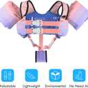 Chriffer Kids Swim Vest Life Jacket for 30-55 Pounds Boys and Girls, Toddler Floaties with Shoulder Harness Arm Wings for 2,3,4,5,6,7 Years Old Baby (Pink Purple)