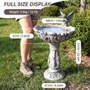 Angel Bird Bath for Outdoors, Garden Yard Patio Outdoor Bird Baths with Stable Base22.4in Decorative Birdbath, Durable Weather-Resistant Concrete Bird Bath Look,