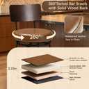 Swivel Bar Stools Set of 2, 26" Counter Height Barstools with Solid Wood Back & Metal Legs, Faux Leather Bar Chairs, Mid-Century Modern Counter Stools for Kitchen Island, Caramel Brown