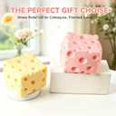 Pink Cheese Squishy, Squeeze Cheese Toys with Soft Skin-Feel for Stress & Anxiety Relief Fidget (Pink-2.76IN)