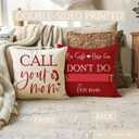 ULOVE LOVE YOURSELF Call Your Mom Throw Pillow Covers 1818" Funny Reversible Cushion Covers Have Fun Be Safe Children Dorm Room Decor Graduation Gift Fun College Pillowcases for Sofa Couch (Red)