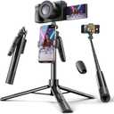 LISEN 67" Selfie Stick Tripod for iPhone 16 Content Creation, All in One 360 Rotation Cell Phone Tripod Stand with Remote for Vlogging/TikTok/Photo, for iPhone 16 15 Pro Max Samsung Galaxy S25 Ultra
