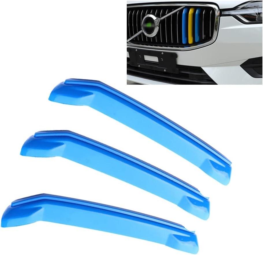 SANRILY MColored Grille Insert Trims Compatible with Volvo XC60 20182021 Front Center Kidney Grilles Tri Color M Sport Front Grill Trim Covers, 3 pcs