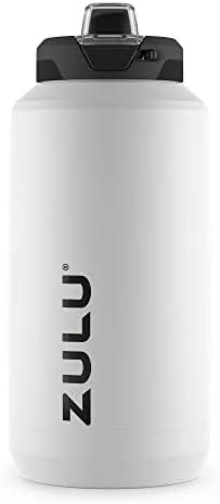 ZULU Goals Vacuum Insulated Large Capacity Stainless Steel Water Bottle | Reusable Jug Thermoses with Carry Handle | Leak-Proof Lid | Perfect for Travel, Workout, Gym, Hiking, Camping | 64oz, 101oz