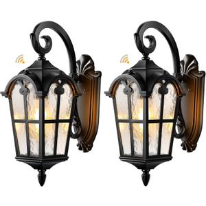 VIANIS Black 2-Pack Outdoor Porch Lights, Dusk to Dawn Outdoor Lighting, Down 2-Pack