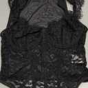 SweatyRocks Women's Floral Lace Corset Top Cut Out Crop Bustier Sexy Going Out Party Night Club Rave Tops (Medium, Black)