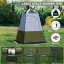 Camping Shower Tent, 7.9 FT Extra Tall Oversize Privacy Tent, Portable Outdoor Bathroom Toilet Tent with Floor, Easy Set Up Privacy Shelter for Dressing, Hiking, Fishing, UPF50+