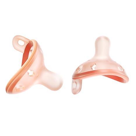 Garkoko Baby Pacifiers 06 Months Breast Like Shape Pacifiers BPAFree OnePiece Silicone Newborn Pacifier for Breastfed Babies, 2pcs for Best Value