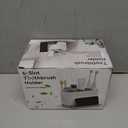 Toothbrush Holders for Bathrooms, Adjustable 6 Slots Electric Toothbrush and Toothpaste Holder, Cord-Friendly Detachable Bathroom Countertop Organizer with Front Ledge for Phone and Ring Holder (Grey and White)