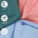 CHICGAL Women 3/4 Sleeve Shirts Casual Round Neck Tops Basic Tees Cute T-Shirts Blouses(Blue, 3XL)