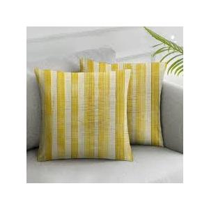 UGASA Outdoor Waterproof Throw Pillow Covers Pack of 2 Boho Weave Stripe Texture Decorative Cushion Covers Patio Pillows for Porch Outside Tent Yard Garden Bench 20x20 Inch, Yellow