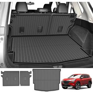 Cargo Mat Combo Set for Nissan Rogue 2021-2025 (Not for Rogue Sport) All Weather Trunk Liner and Seat Back Protectors Upgrade Cargo Accessories