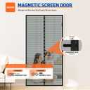 MAGZO Magnetic Screen Door Fit Door Size 35 x 80 Inch, Screen Size 37" x 81" Self Sealing Mesh with Hook & Loop Strip, Black