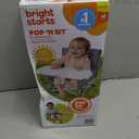 Bright Starts Pop N Sit Portable Booster Seat, 3-in-1 Floor Seat, Travel High Chair & Toddler Booster with Feeding Tray, Indoor/Outdoor, Grey, 6 Months3 Years
