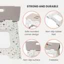 Vigar Compact Step Stool Foldable, 12-1/2-inch Step Stools for Adults up to 330 Pound, Lightweight Stool, Non-Slip Folding Step Stool, Grey Terrazo Pattern