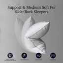 Hotel Grand Bed Pillows Queen Size Set of 2 Packs - 500 Thread Count 100% Cotton Medium Firm Hypoallergenic Feather Down Pillows Machine Washable Pillow for Back, Stomach or Side Sleepers, 20"x28"