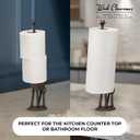 WallCharmers Rustic Paper Towel Holder, Metal Toilet or Kitchen Paper Holder for Floor or Countertop, Rustic Giraffe