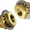 Legines Brass Pipe Fitting, Bulkhead Coupling Tank Fitting, 3/8" NPT Female, 1.31" Length (Pack of 2)