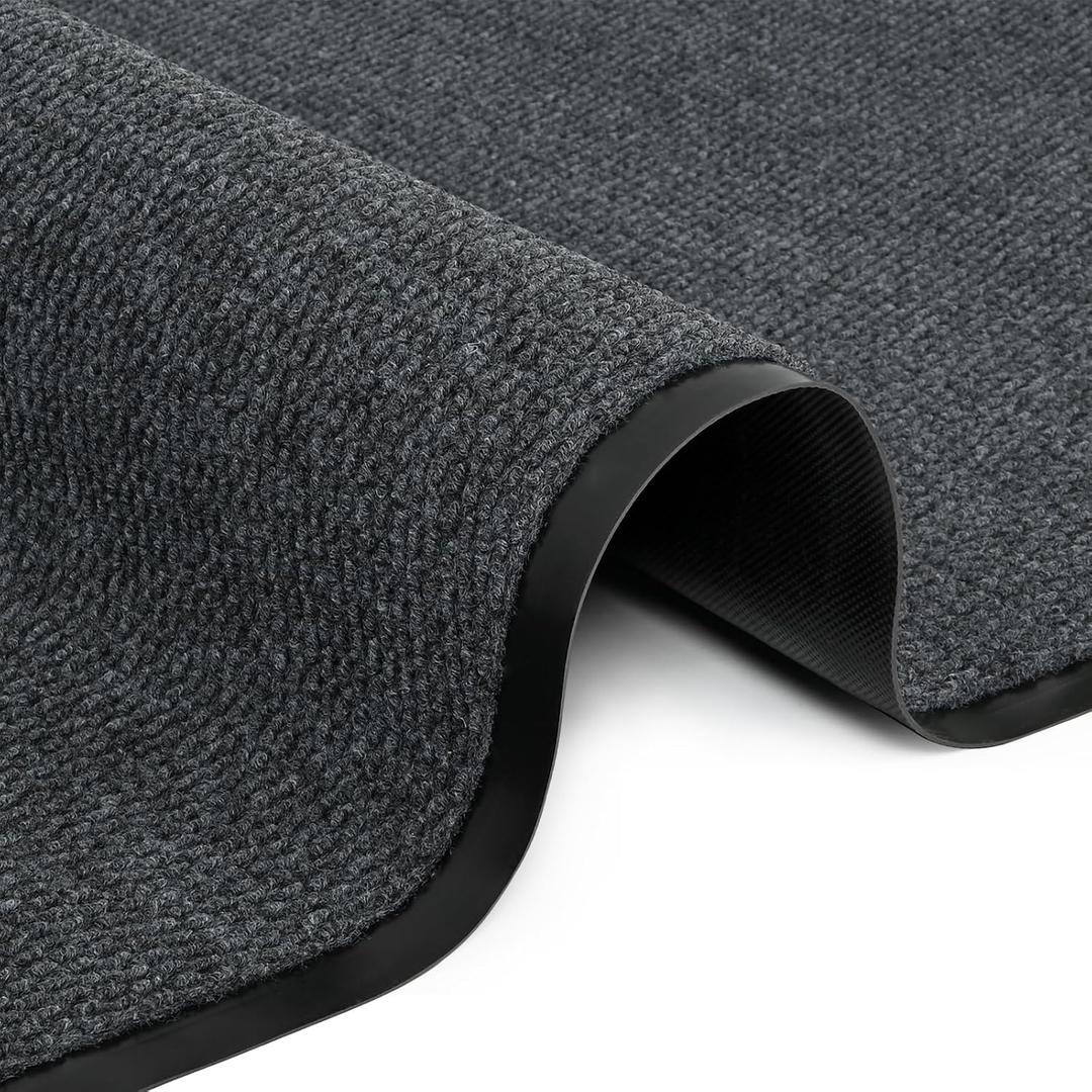3x10 Runner Rug Kitchen Rugs, Non Slip Washable Indoor Outdoor Area Rug Entry Mat with Rubber Backing Carpet Runner Ribbed for Hallway, Balcony, Patio, Garage, Stair, Laundry, 2'11" x 9'10"