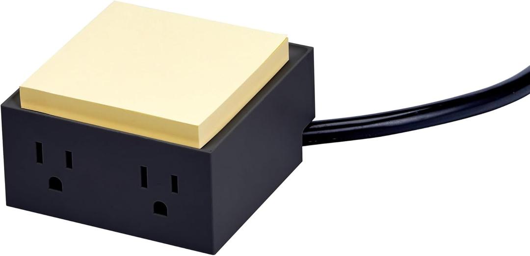 Bostitch Office Konnect Power Hub, Two Outlets Charging Station for Desktop, Shallow Tray Top, Black