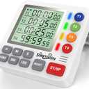 Digital Kitchen Timer for Cooking - 4 Channel Count Up Countdown Timer with Loud Alarm and Silent Mode, Large Display, Magnetic Back, Auto Memory for Classroom Study Gym, Battery Included (White)