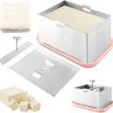 Tofu Press Stainless Steel with Tofu-Presser Towel and Drip Tray,DIY Tofu Maker Cheese Press for Homemade Tofu,Paneer,Cheese,Effortless Water Removal for Enhanced Texture & Flavor