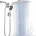 Shower Head, Rain Shower Head with Handheld Spray Combo, 12Inch Adjustable High Pressure Rainfall Shower Head, Dual Showerhead Set with Extension Arm