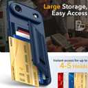 Oterkin for iPhone Air Wallet Case [4-5 Card Holder] [RFID Blocking] [Full Camera Protection] [Kickstand] [Military Grade Protection] Shockproof Rugged Phone Case for iPhone 17 Air 6.5 inch, Blue