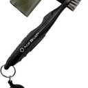 Ace Golf Brush and Club Groove Cleaner, 2 Ft Retractable Zip-line Aluminum Carabiner, Bonus Brush Cover, Lightweight, Stylish, Ergonomic Design, Premium Tour Grade, Easily Attaches to Golf Bag