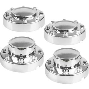 Front & Rear Chrome Dually Wheel Center Hub Caps Cover Compatible with Dodge Ram 3500 2011 2012 2013 2014 2015 2016 2017 2018 with Aluminum Wheels Replaces 68081010AA, 68081015AC (4Pcs)