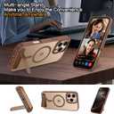 BENTOBEN Strong Magnetic for iPhone 16 Pro Max Case, Phone Case iPhone 16 Pro Max with Magsafe Seamless Kickstand, Slim Translucent Matte Shockproof Phone Case for iPhone 16 Pro Max, Desert Titanium