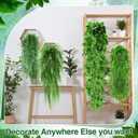 Daifunli 12 Pcs Artificial Hanging Plants Fake Hanging Ferns Plastic Faux Plants for Wall Room Garden Garland Indoor Outdoor Decor No Basket (Boston, Eucalyptus, Ivy Vine, String of Pearls)