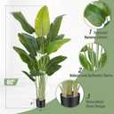 Lifelike Bird of Paradise Artificial Plant,6.6ft Faux Banana Leaf Tree with 15 Trunks - Perfect Indoor Silk Floor Plant for Home Decor in Living Room, Office, and Bedroom