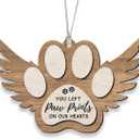 2 x Angel Wings Paw Print Christmas Ornament  Pet Memorial Ornament for Dogs, Sympathy Gift for Bereaved Pet Owners, Remembrance Keepsake for Dog Lovers, Wooden Xmas Ornament