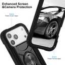 MARKILL Compatible with iPhone 17 Pro Case 6.3 Inch with Ring Stand, Military Grade Drop Protection Full Body Rugged Heavy Duty Case 3 in 1 Protective Durable Cover Black
