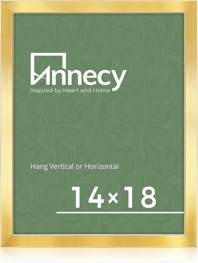 Annecy 14x18 Picture Frame Gold1 Pack, 14 x 18 Picture Frame for Wall Decoration, Classic Gold Minimalist Style Suitable for Decorating Houses, Offices, Hotels